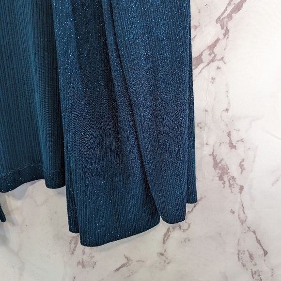 Alex Evenings Jacket Women 14W P Green Sparkle Shimmer Metallic Lightweight - Picture 4 of 11